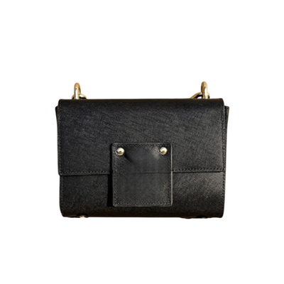 Classic Black Textured Crossbody Bag