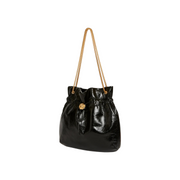 Elegant Black Drawstring Shoulder Bag